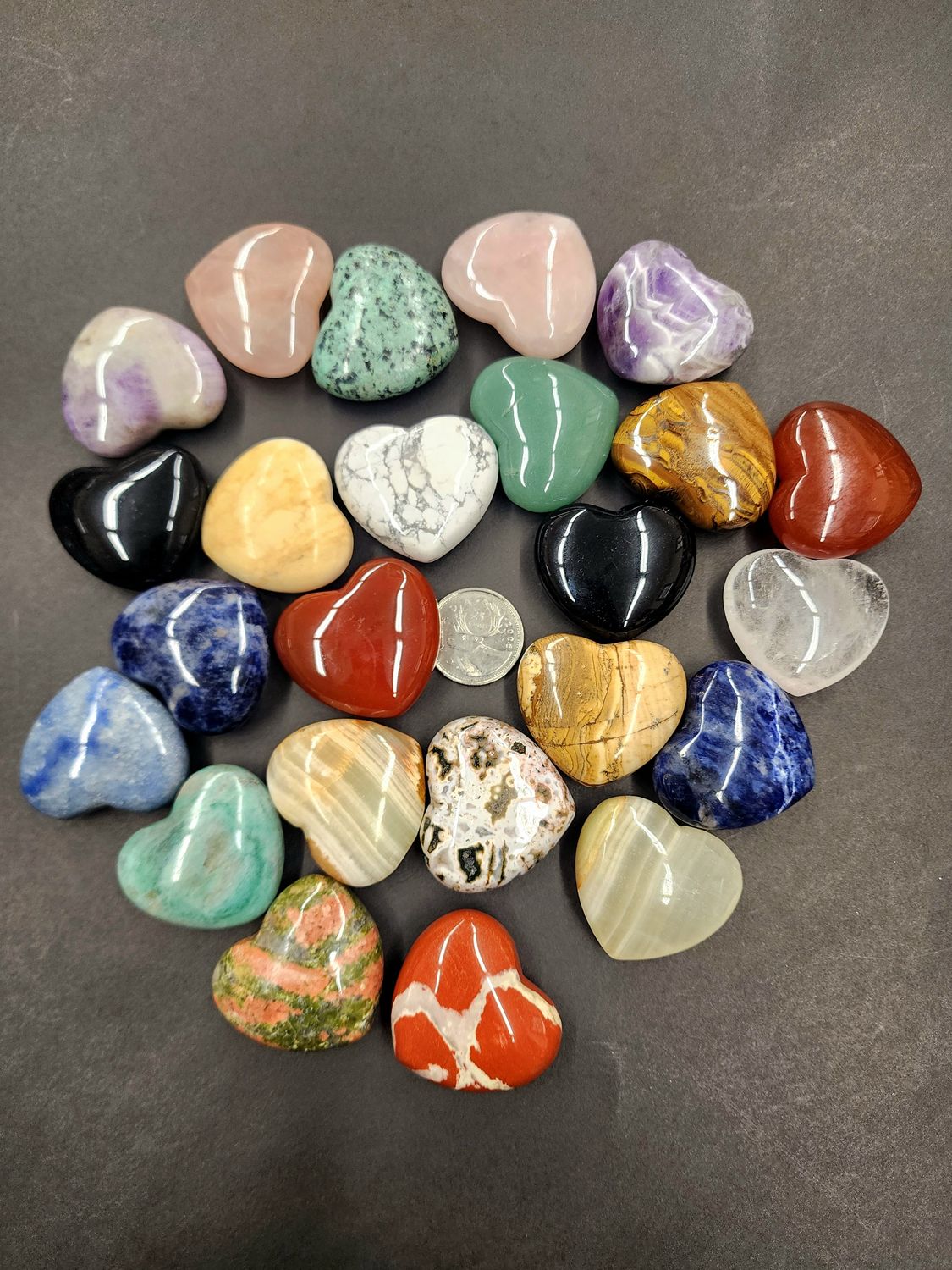 Crystal Hearts - Assorted Stones $9