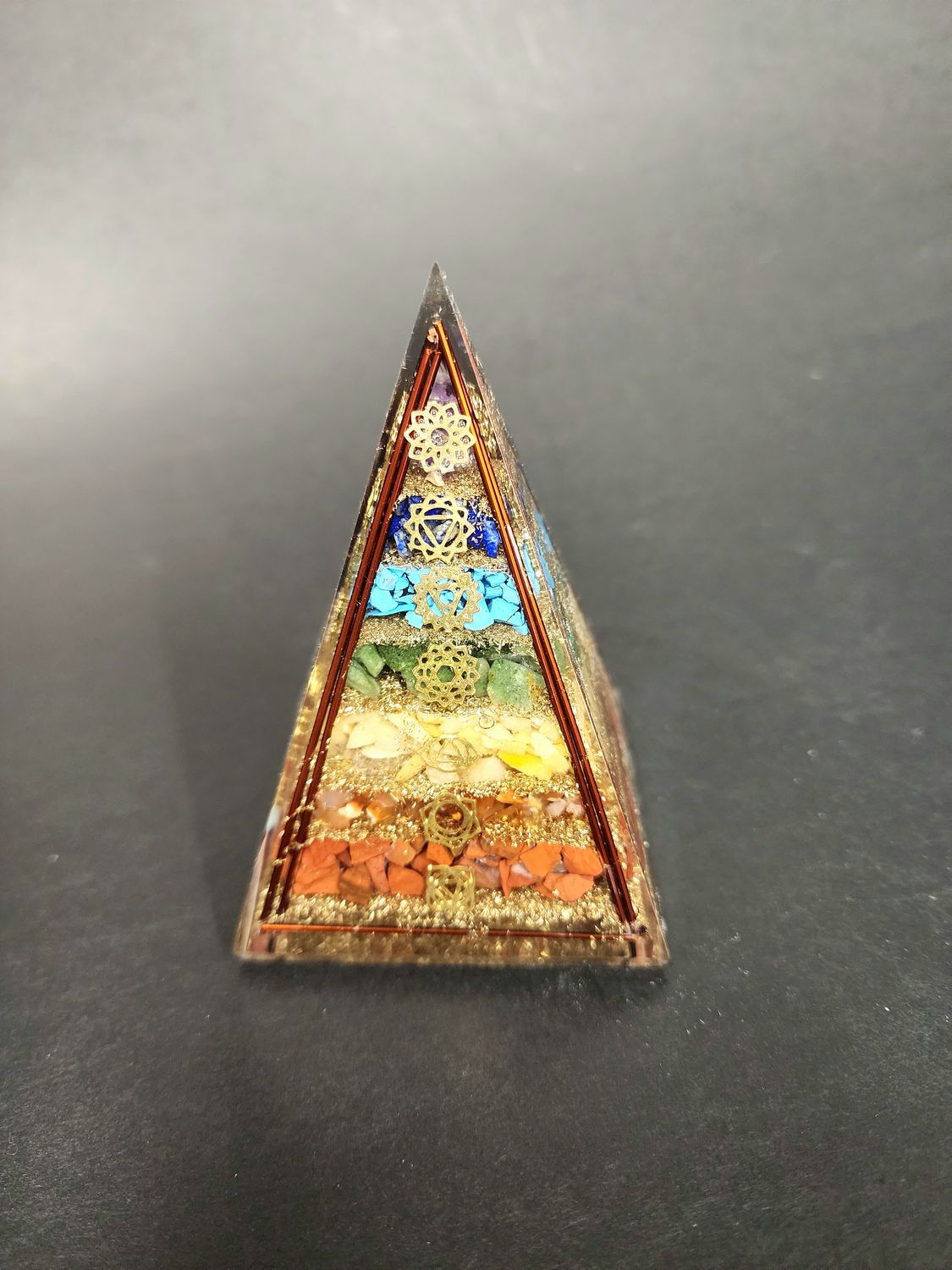 Orgonite Chakra Pyramid - Tall 4&quot;