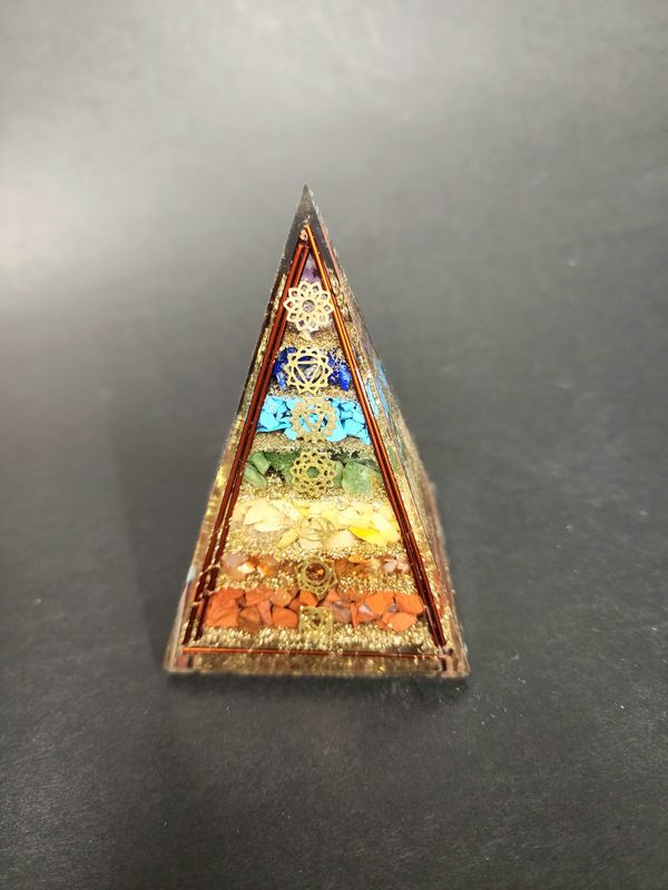 Orgonite Chakra Pyramid - Tall 4&quot;