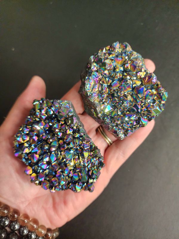 Rainbow Titanium Aura Amethyst Cluster  (Uruguay)