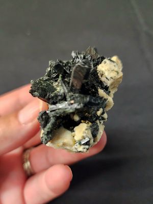 Natural Black / Green Tourmaline Crystal Formation B