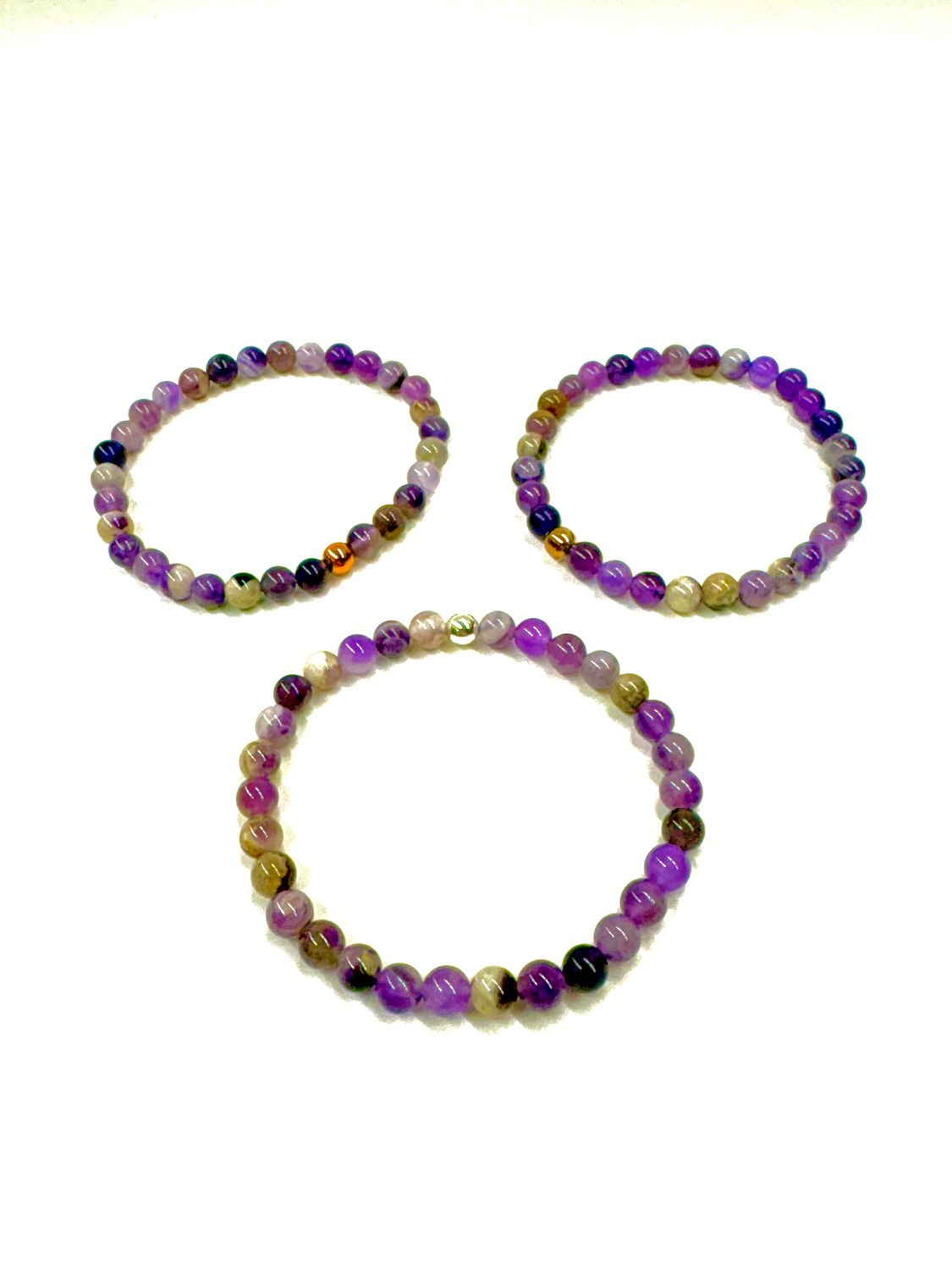 Amethyst &amp; Chevron Amethyst 6mm Bracelet