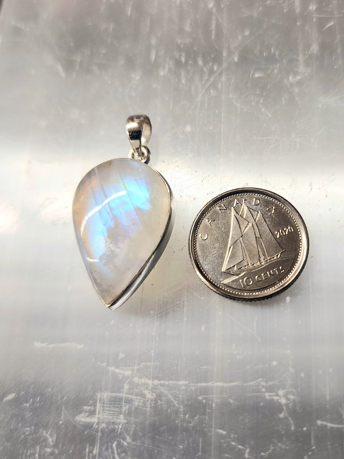 Rainbow Moonstone Pendant A Sterling Silver