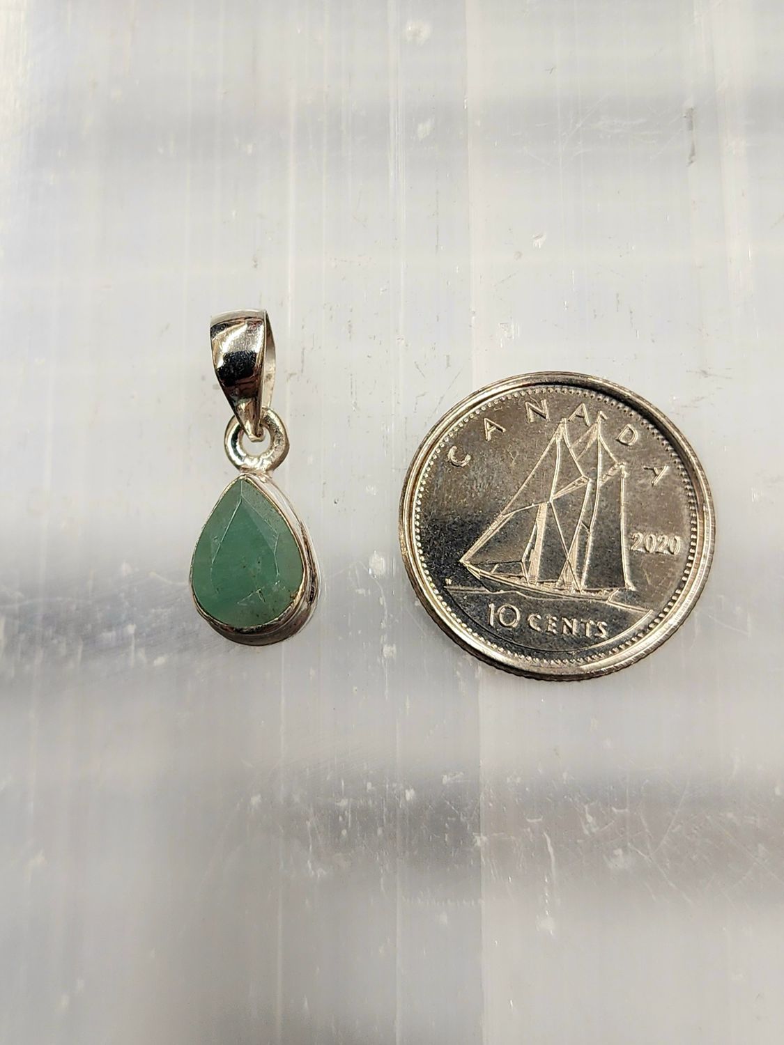 Emerald Pendant A Sterling Silver