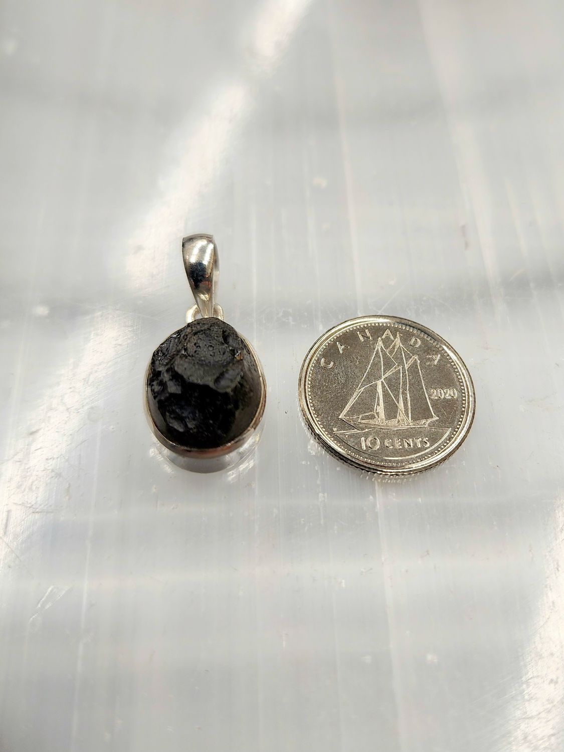 Tektite Pendant Sterling Silver