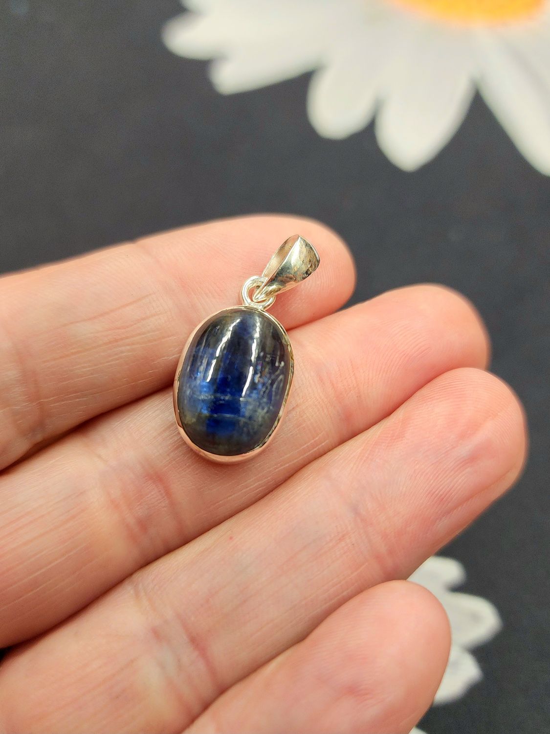 Blue Kyanite Pendant Sterling Silver