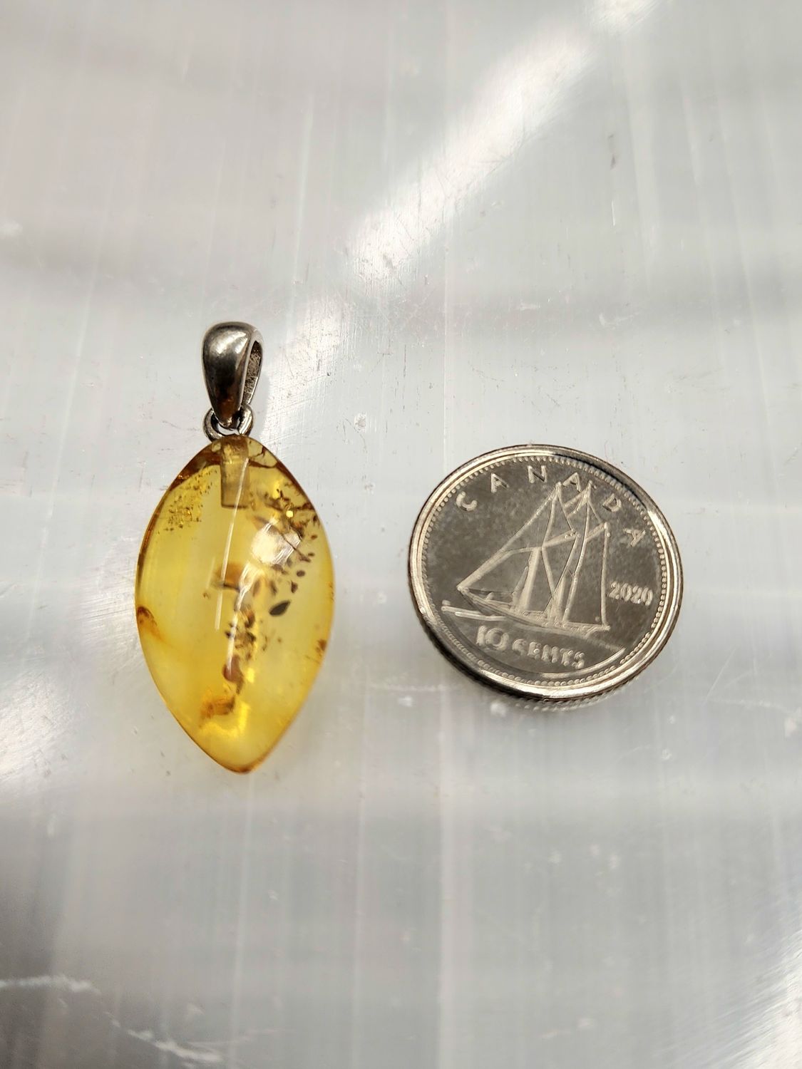 Baltic Amber Pendant C Sterling Silver