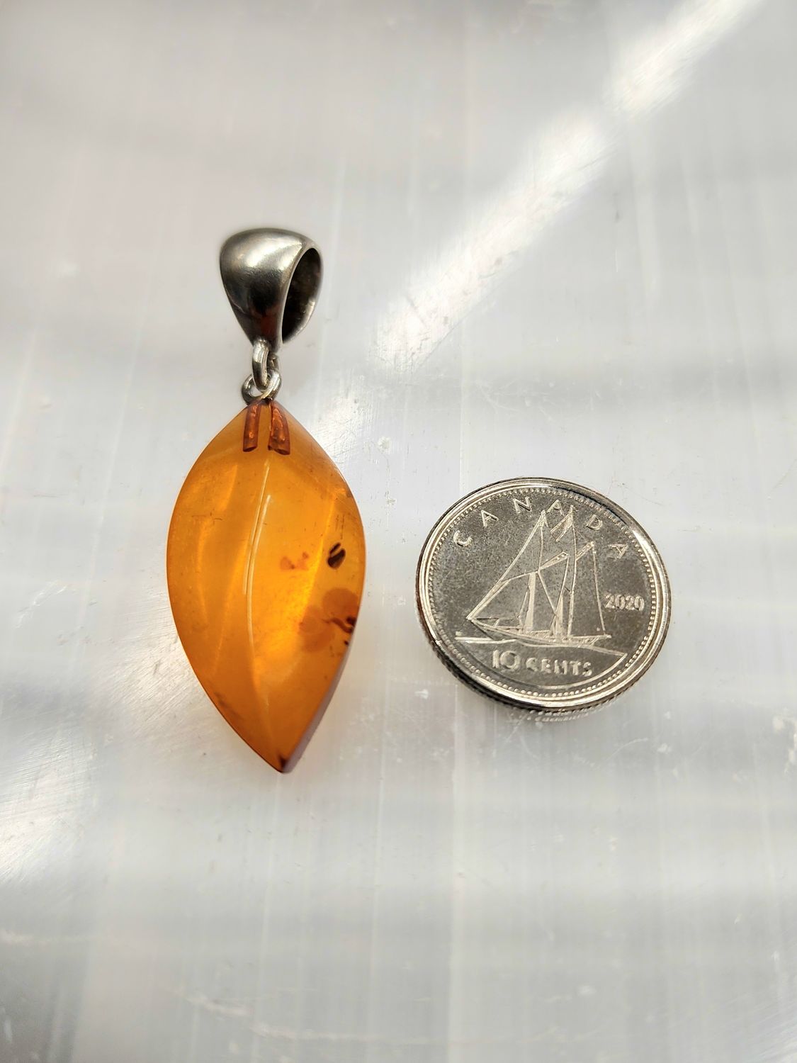 Baltic Amber Pendant D Sterling Silver