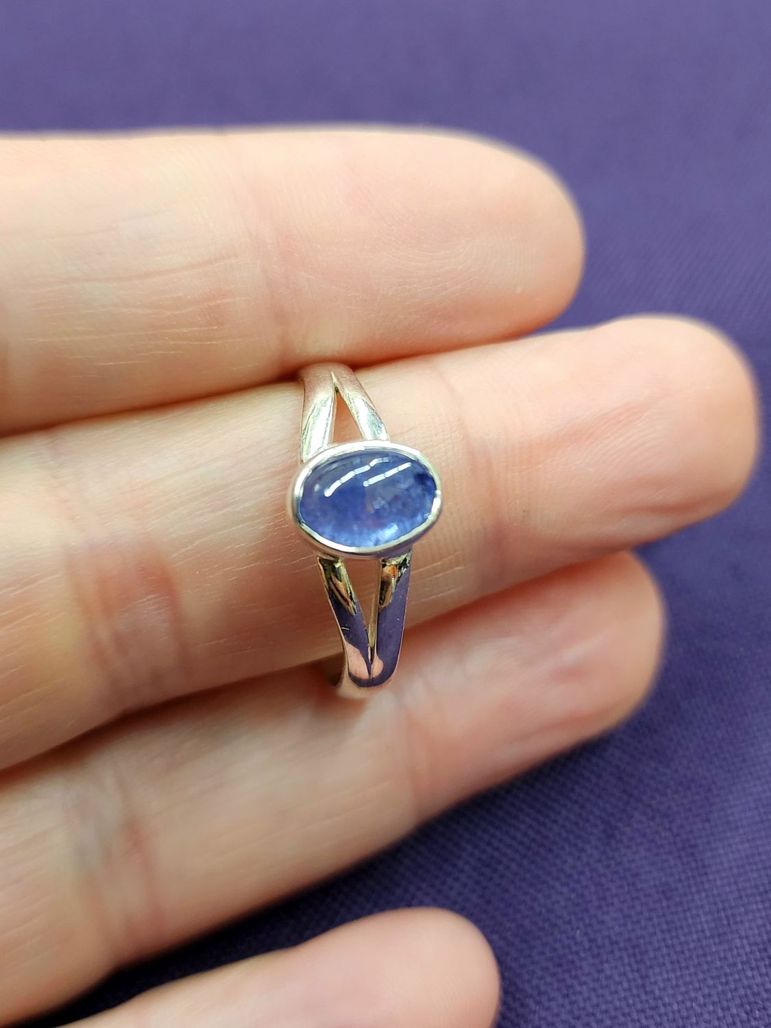 Tanzanite Ring - Size 10 Sterling Silver