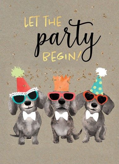 Party Dogs - Greeting Card