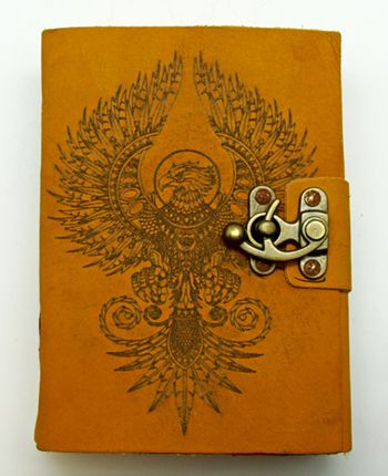 Embossed Phoenix Leather Journal 7&quot; x 5&quot;