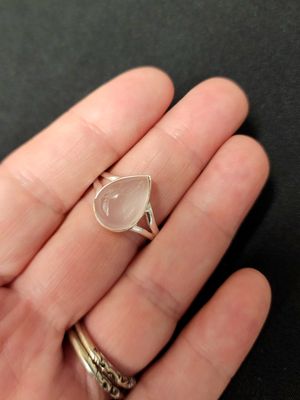 Rose Quartz Ring A - Size 10 Sterling Silver
