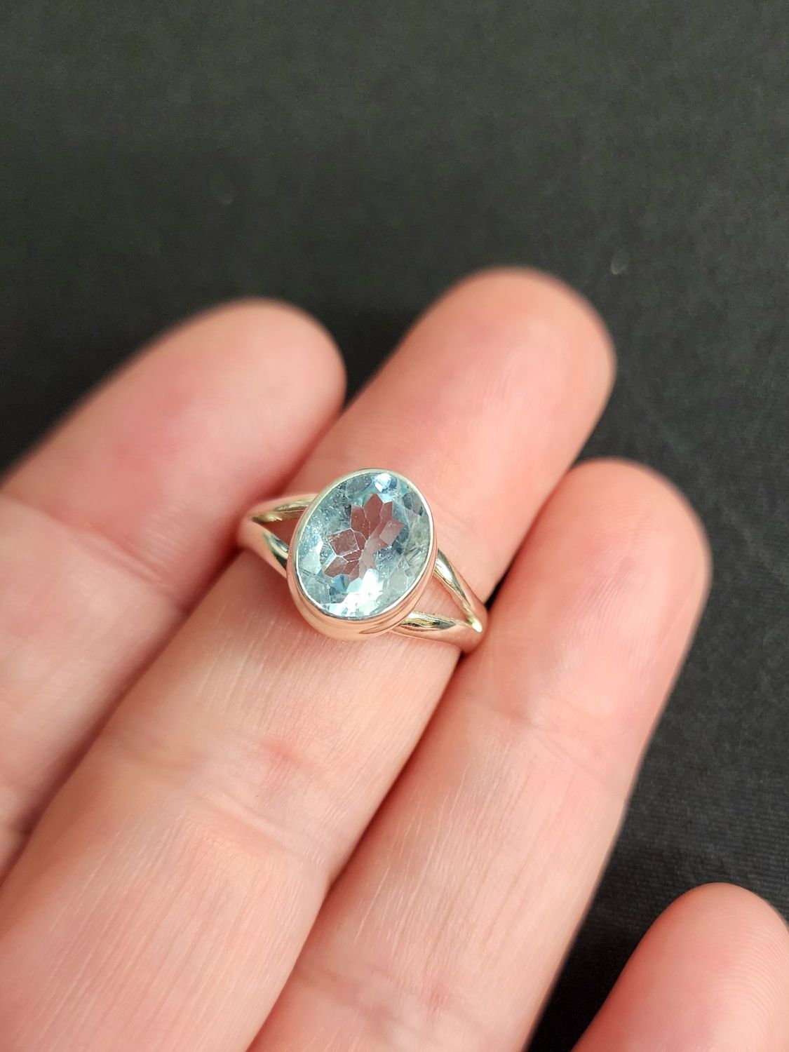 Blue Topaz Ring - Size 7 Sterling Silver