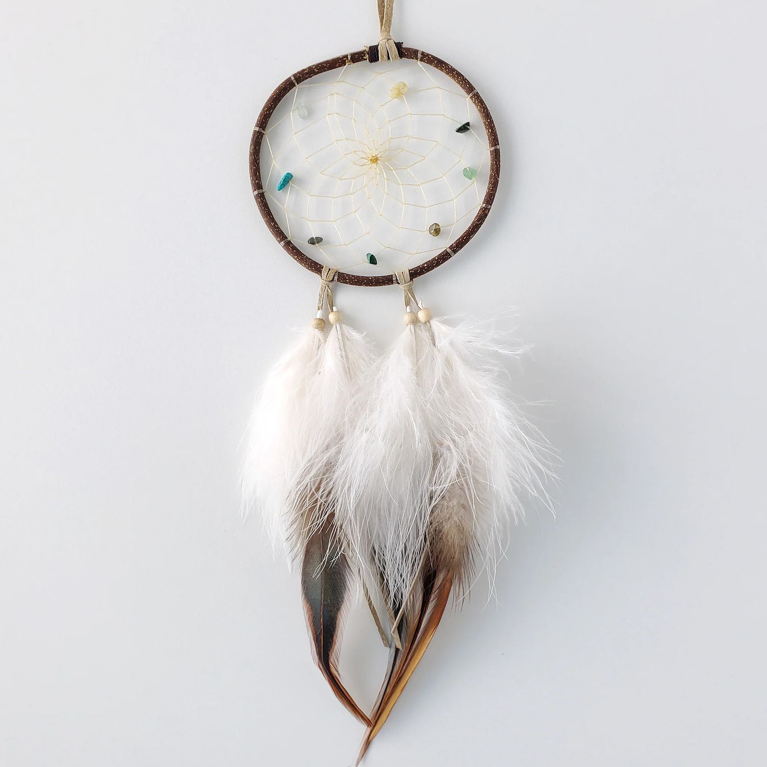 Twig and Assorted Stone 4&quot; Dream Catcher