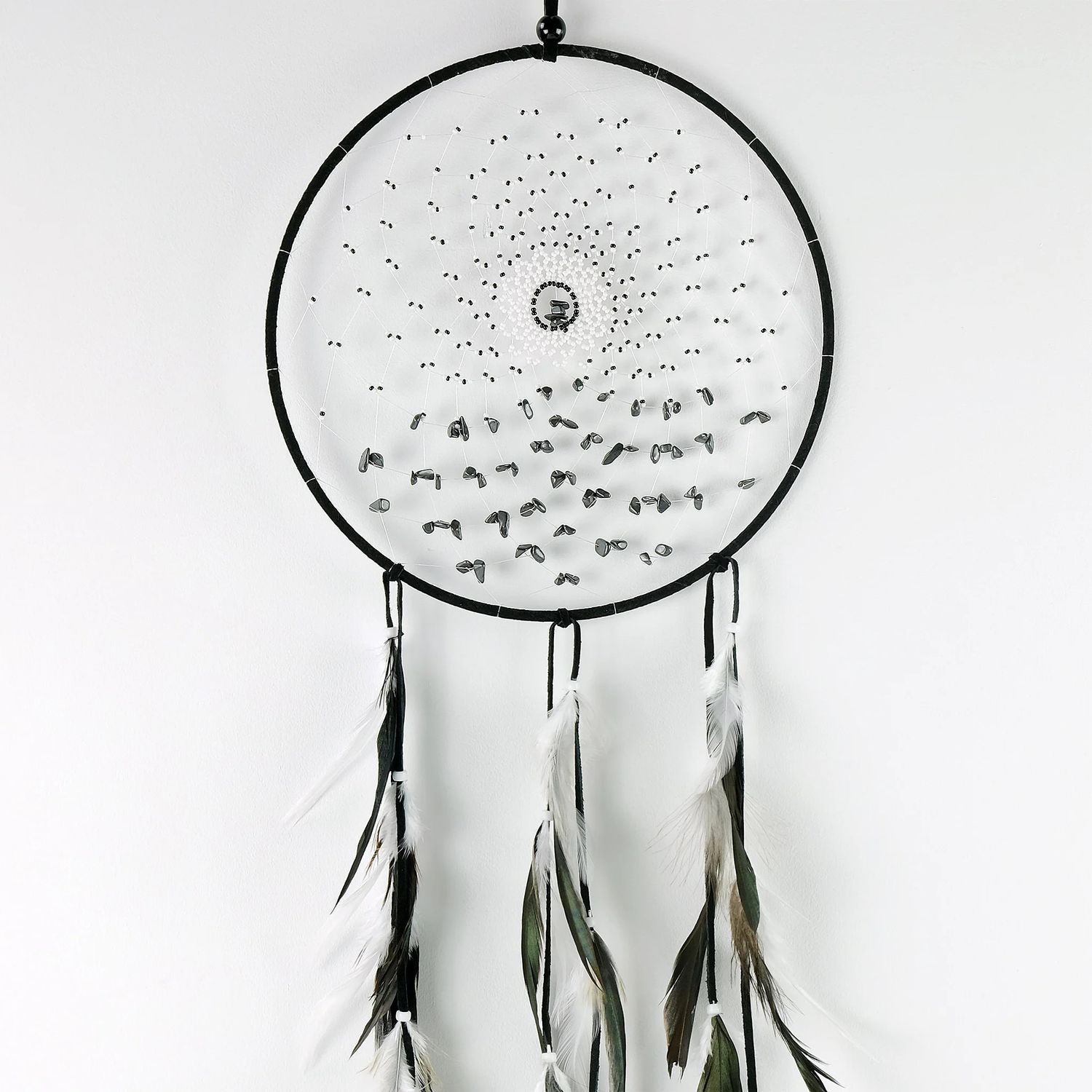 Energy Flow Dream Catcher with Hematite 9&quot;