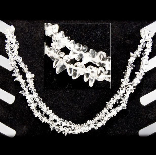 Clear Quartz 36&quot; Chip Necklace