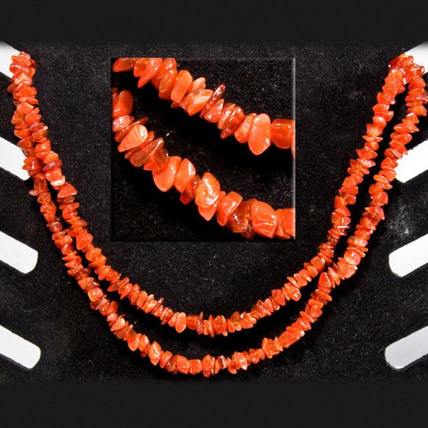Carnelian 36&quot; Chip Necklace