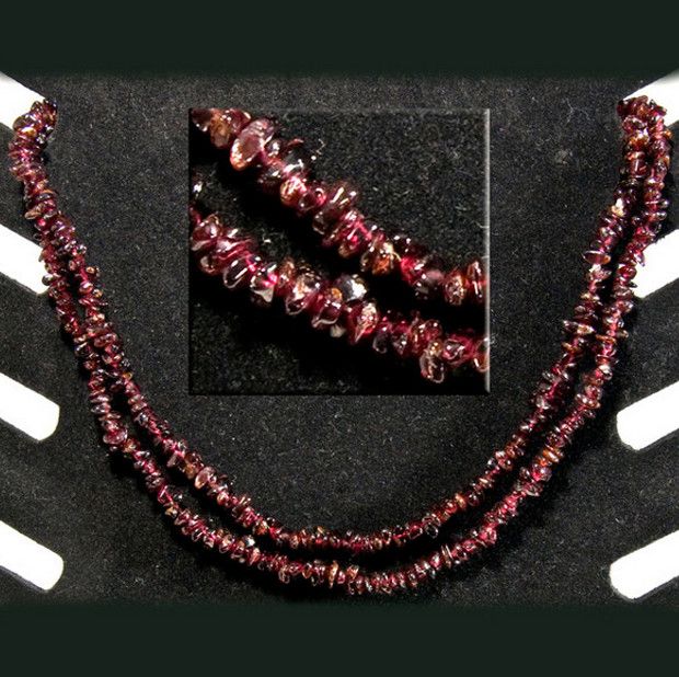 Garnet 36&quot; Chip Necklace
