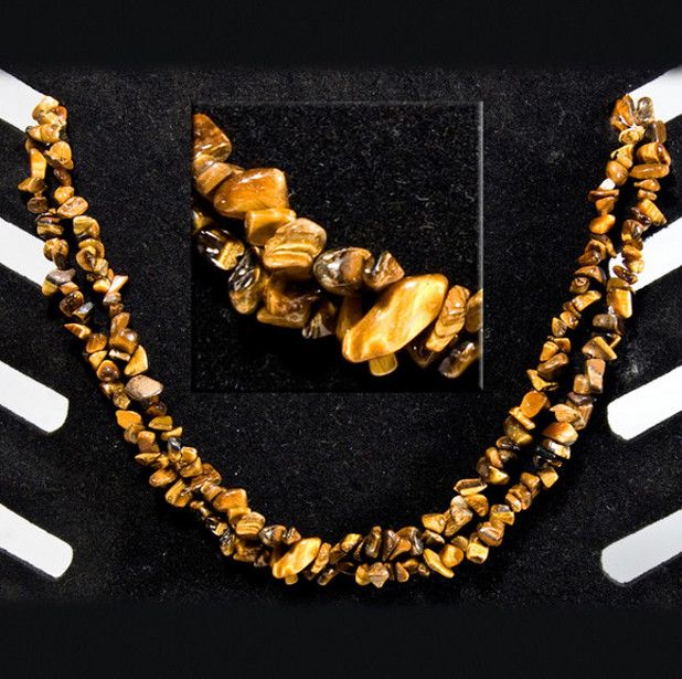 Tiger&#39;s Eye Chip Necklace 36&quot;