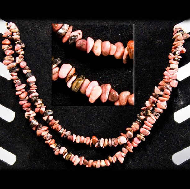 Rhodonite 36&quot; Chip Necklace