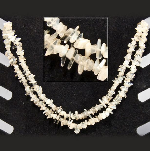 Moonstone 36&quot; Chip Necklace