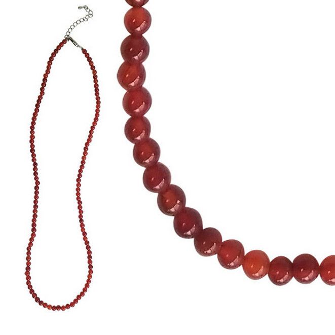 Carnelian 4mm Necklace w Clasp