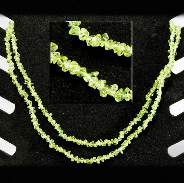 Peridot 36&quot; Chip Necklace