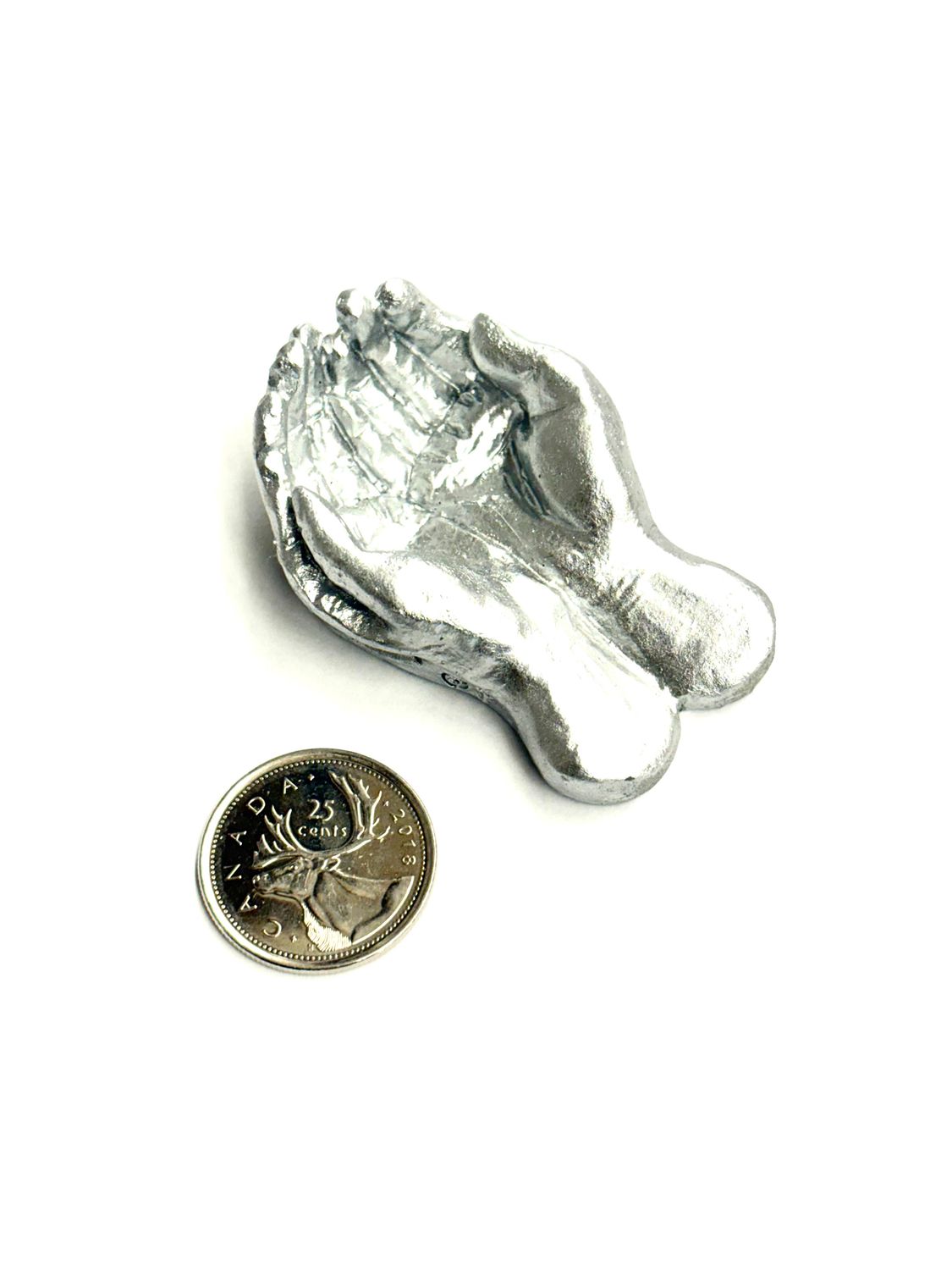 God&#39;s Hands/Hands of Receiving Statue Silver 2&quot;