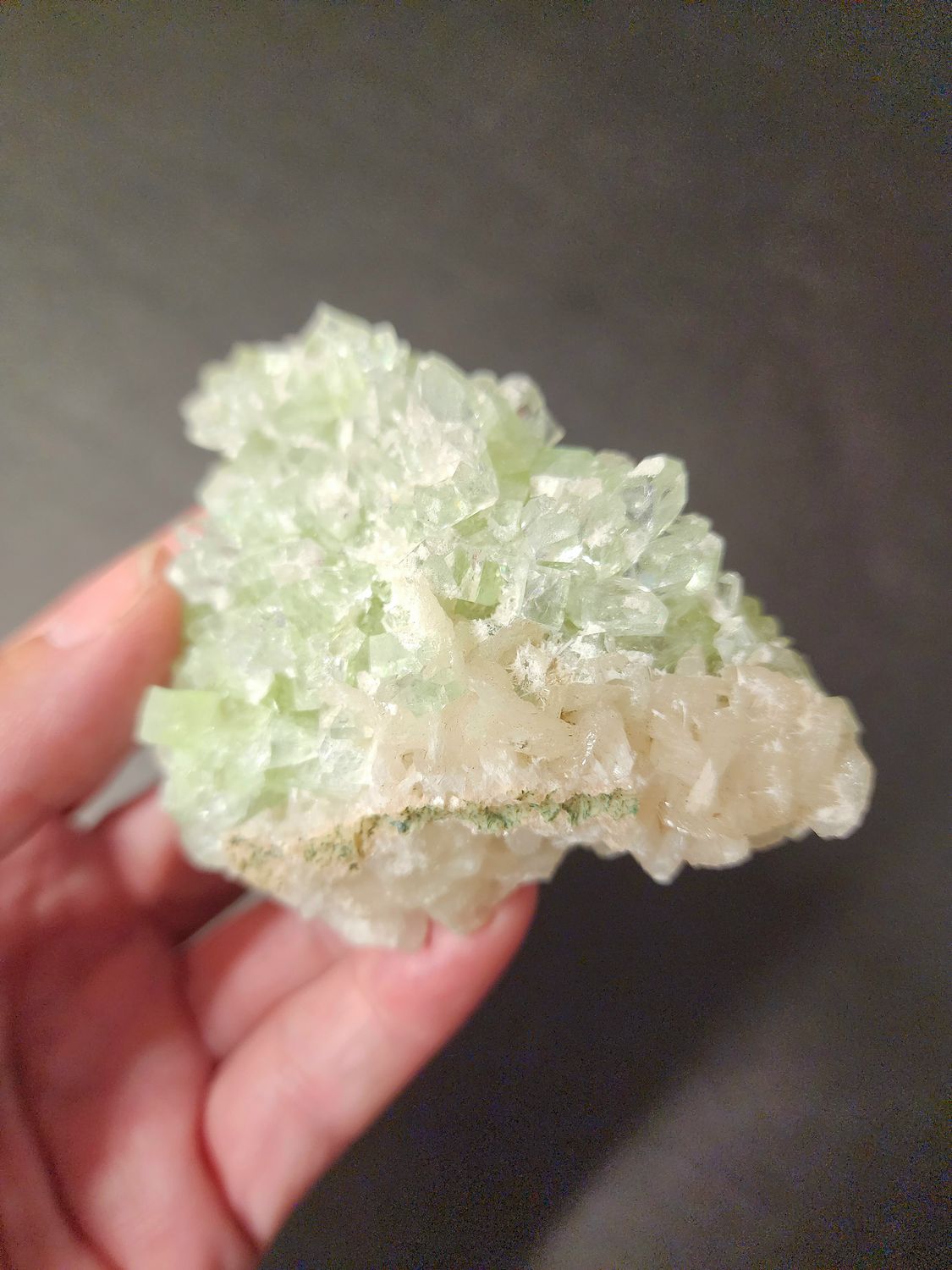 Green Apophyllite with Stilbite Cluster