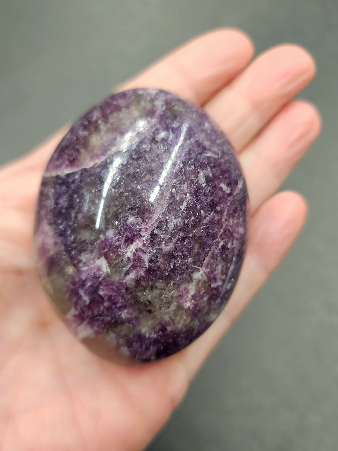 Lepidolite Palm Stone A