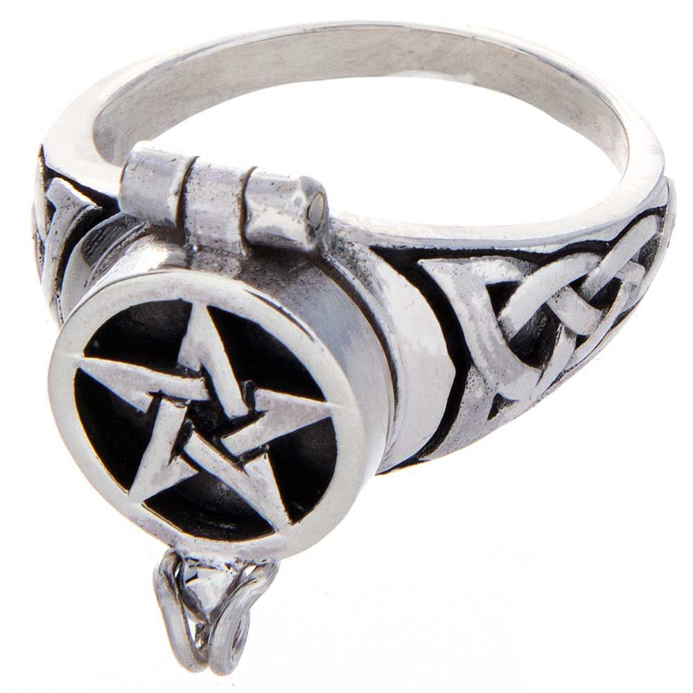 Pentacle Poison Ring Sterling Silver Size 7