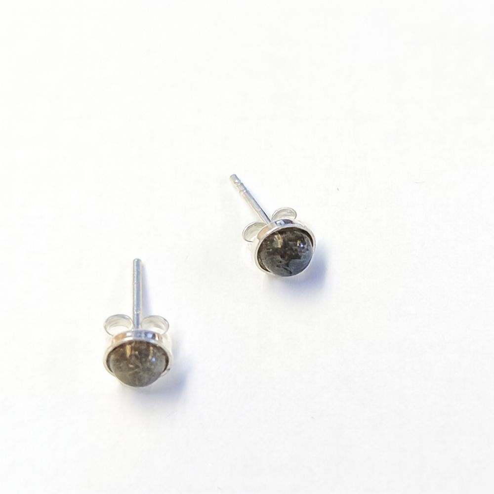 Labradorite 5mm Sterling Silver Stud Earrings