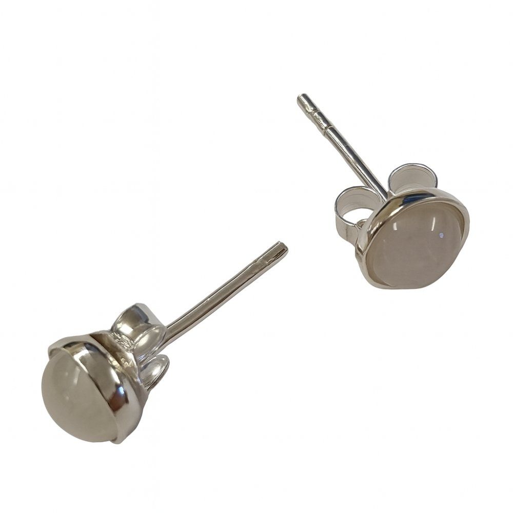 Rainbow Moonstone 5mm Sterling Silver Stud Earrings