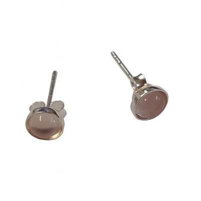 Rose Quartz 5mm Sterling Silver Stud Earrings