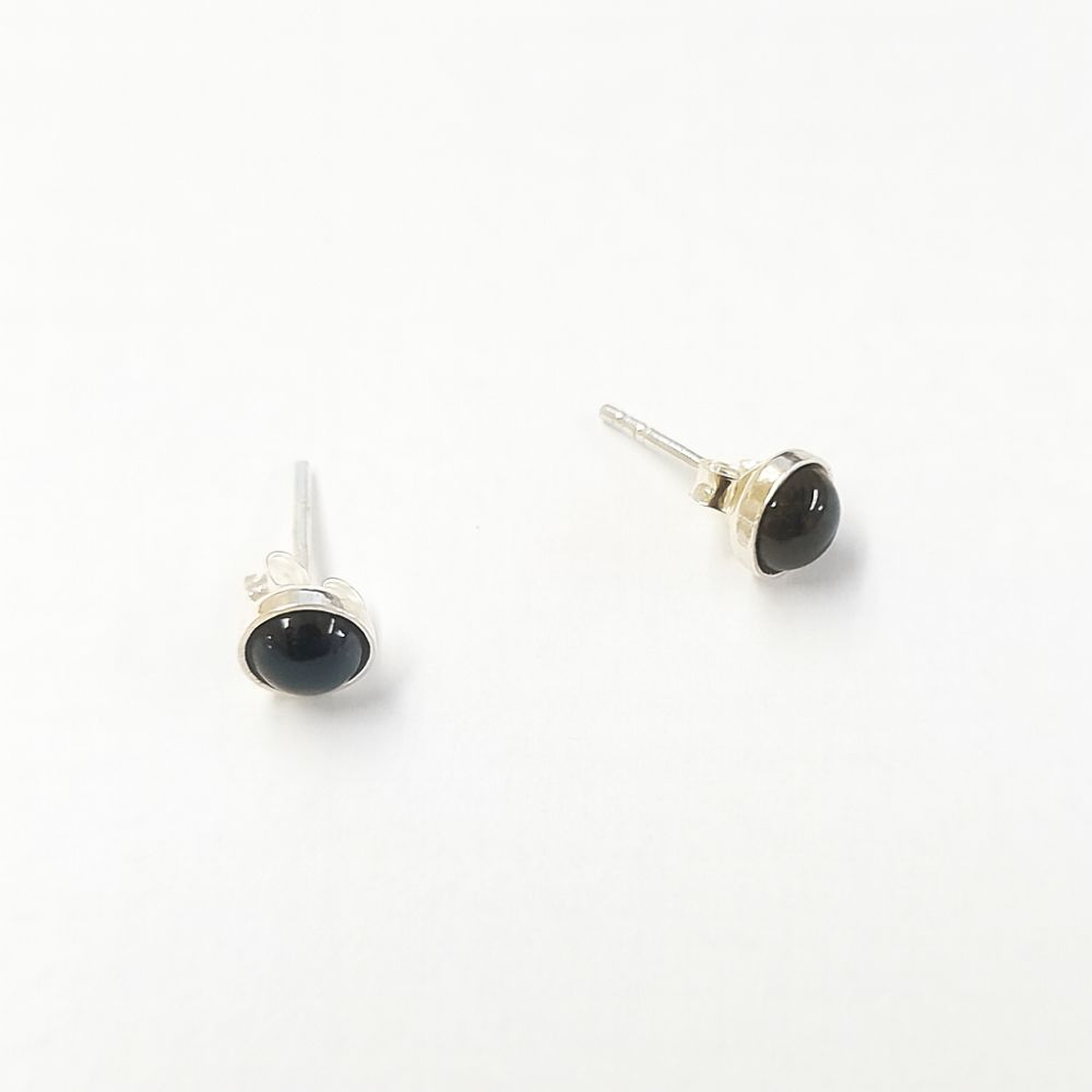Smoky Quartz 5mm Sterling Silver Stud Earrings