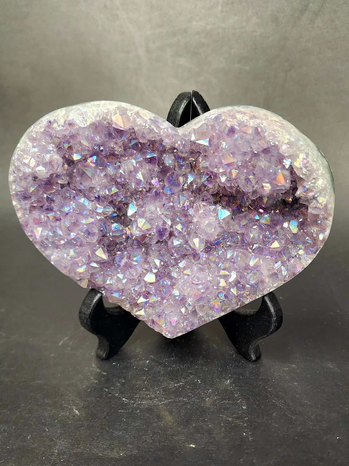 Amethyst Aura Heart Cluster