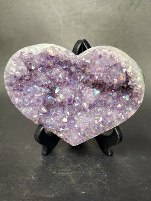 Amethyst Aura Heart Cluster