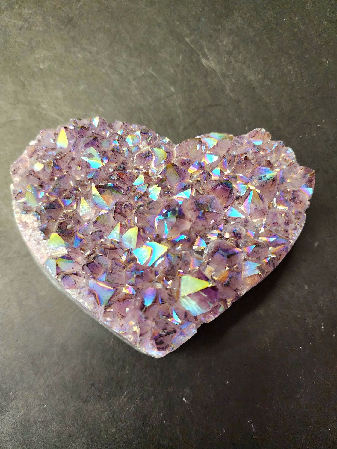 Amethyst Aura Heart Cluster