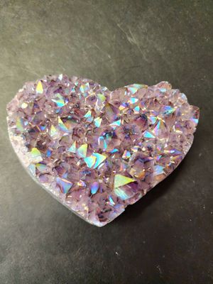 Amethyst Aura Heart Cluster