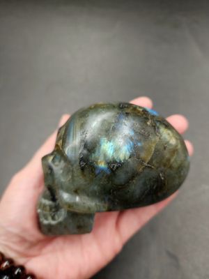 Labradorite Skull 4.25&quot; Matte