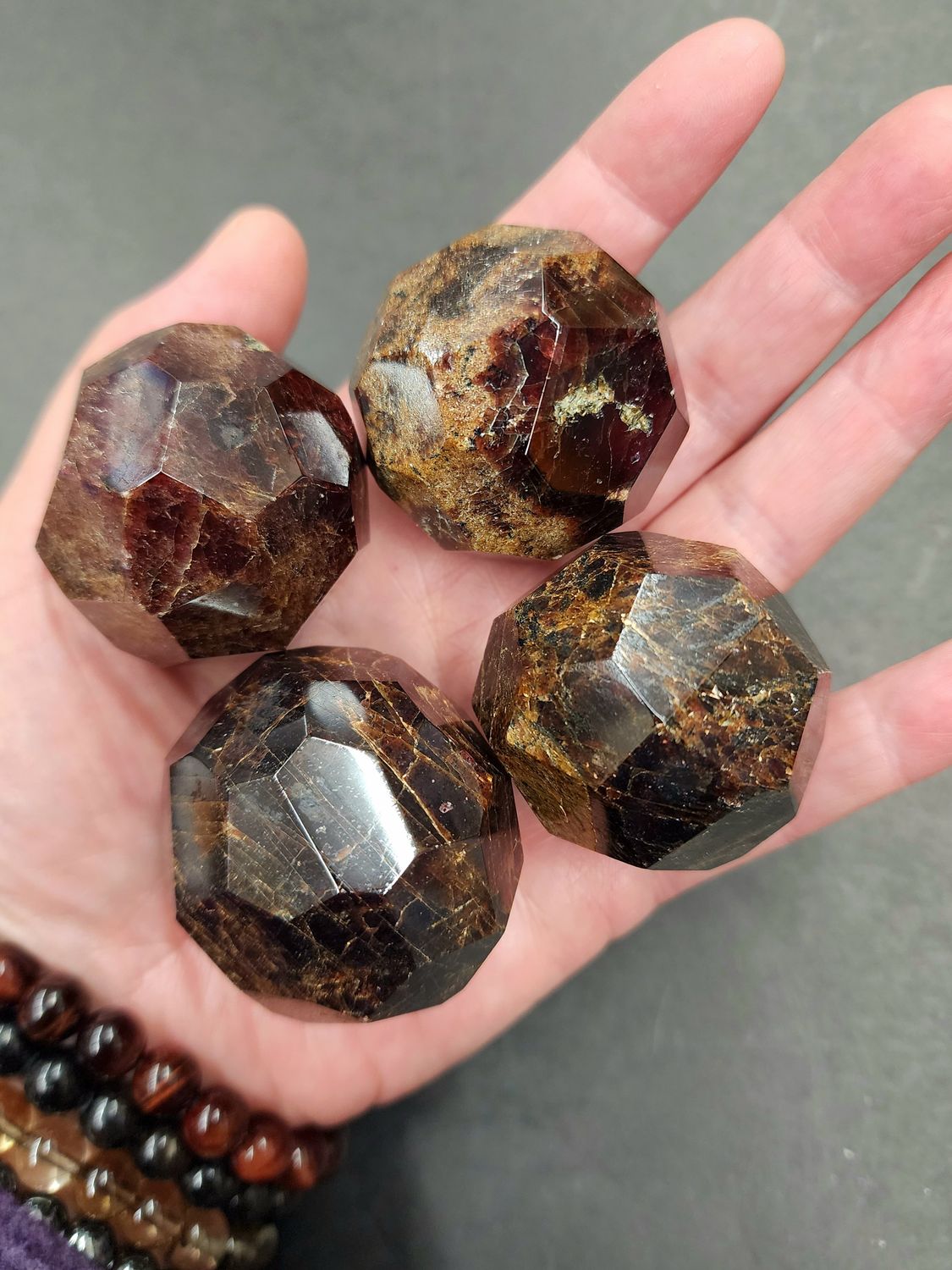 Garnet Hex Balls / Spheres 1.5 - 1.75&quot;