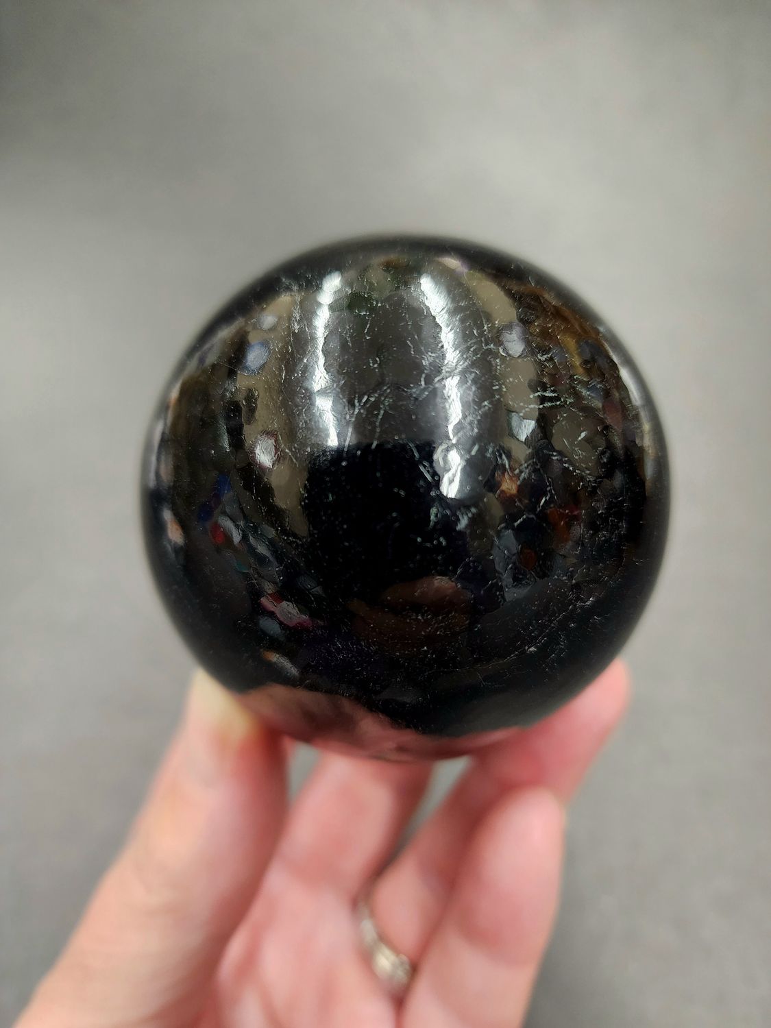 Black Tourmaline Sphere 2.5&quot;