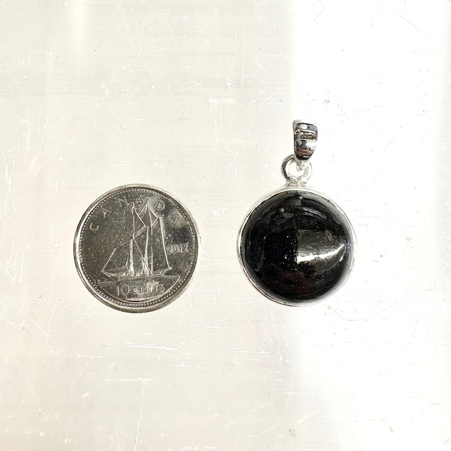 Black Tourmaline Pendant C Sterling Silver