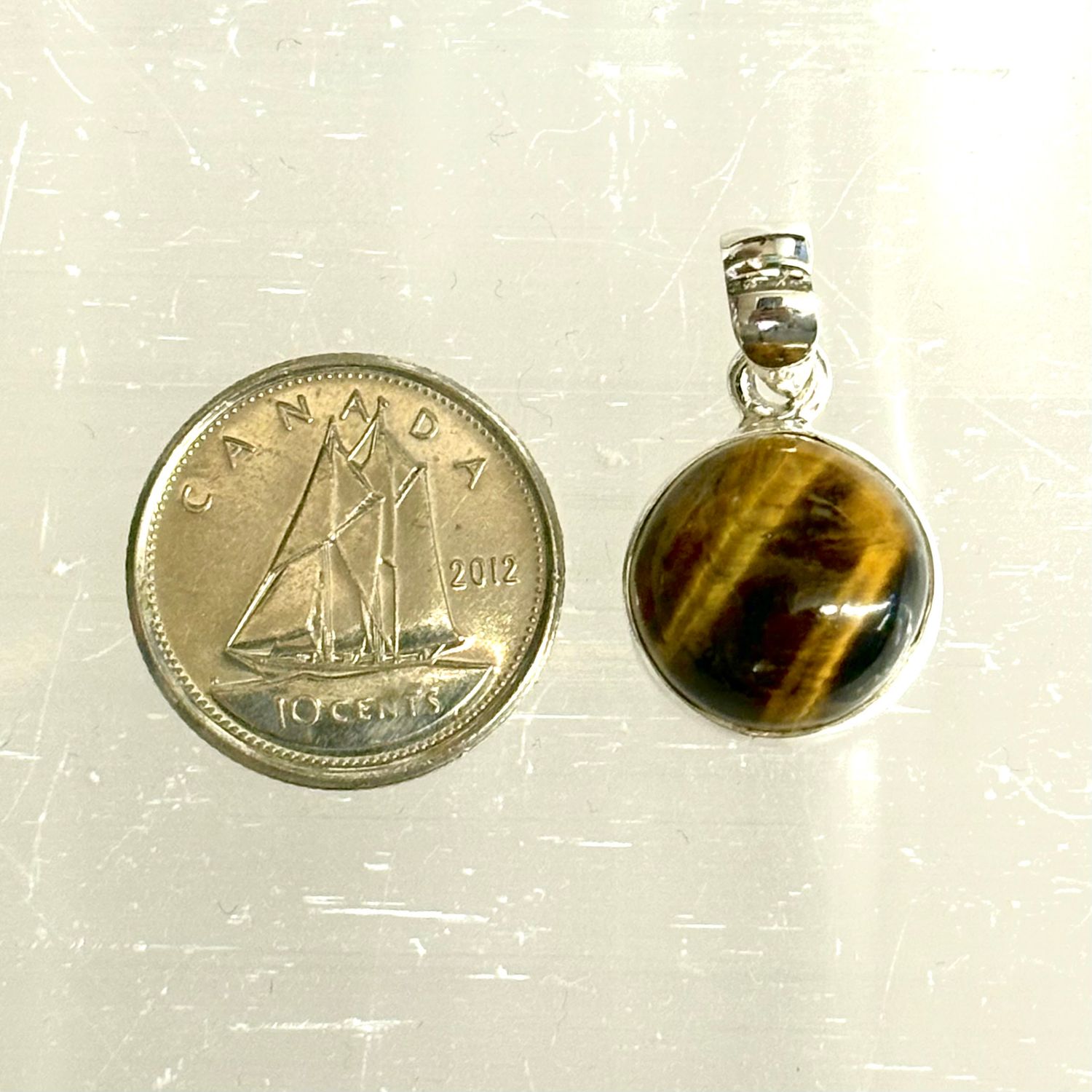 Golden Tiger&#39;s Eye Pendant F Sterling Silver