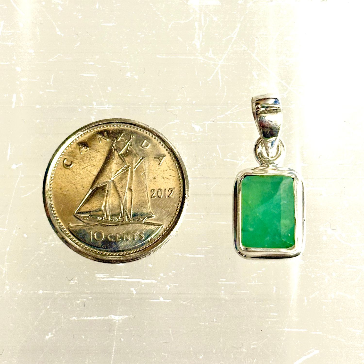 Emerald Pendant B Sterling Silver