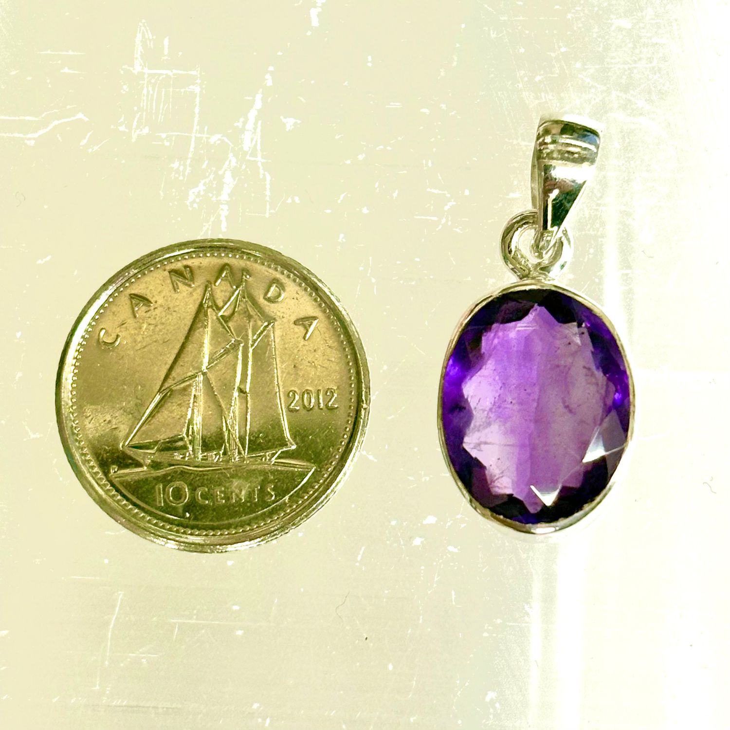 Amethyst Pendant Faceted A Sterling Silver