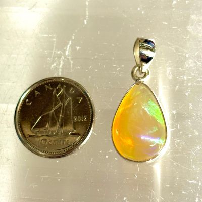 Ethiopian Opal Pendant Sterling Silver