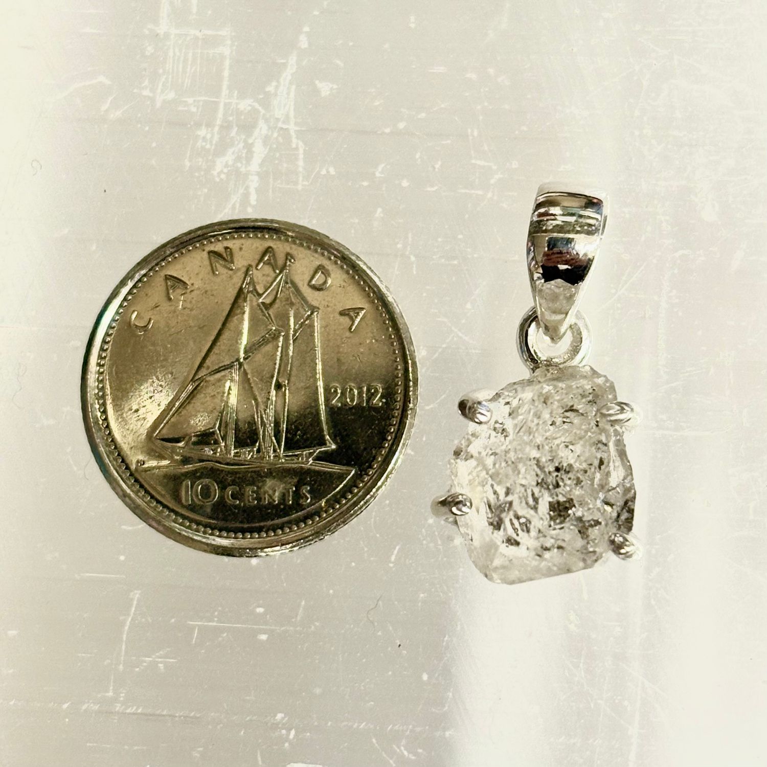 Herkimer Diamond Pendant B Sterling Silver