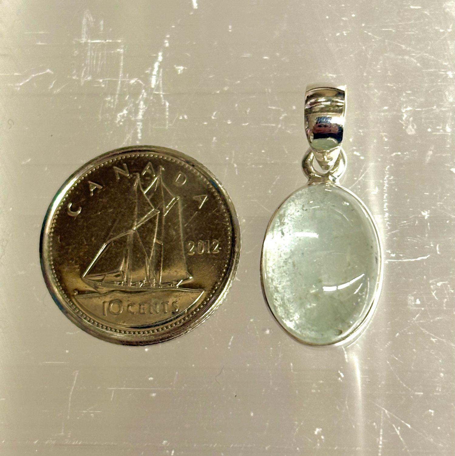 Aquamarine Pendant - Sterling Silver