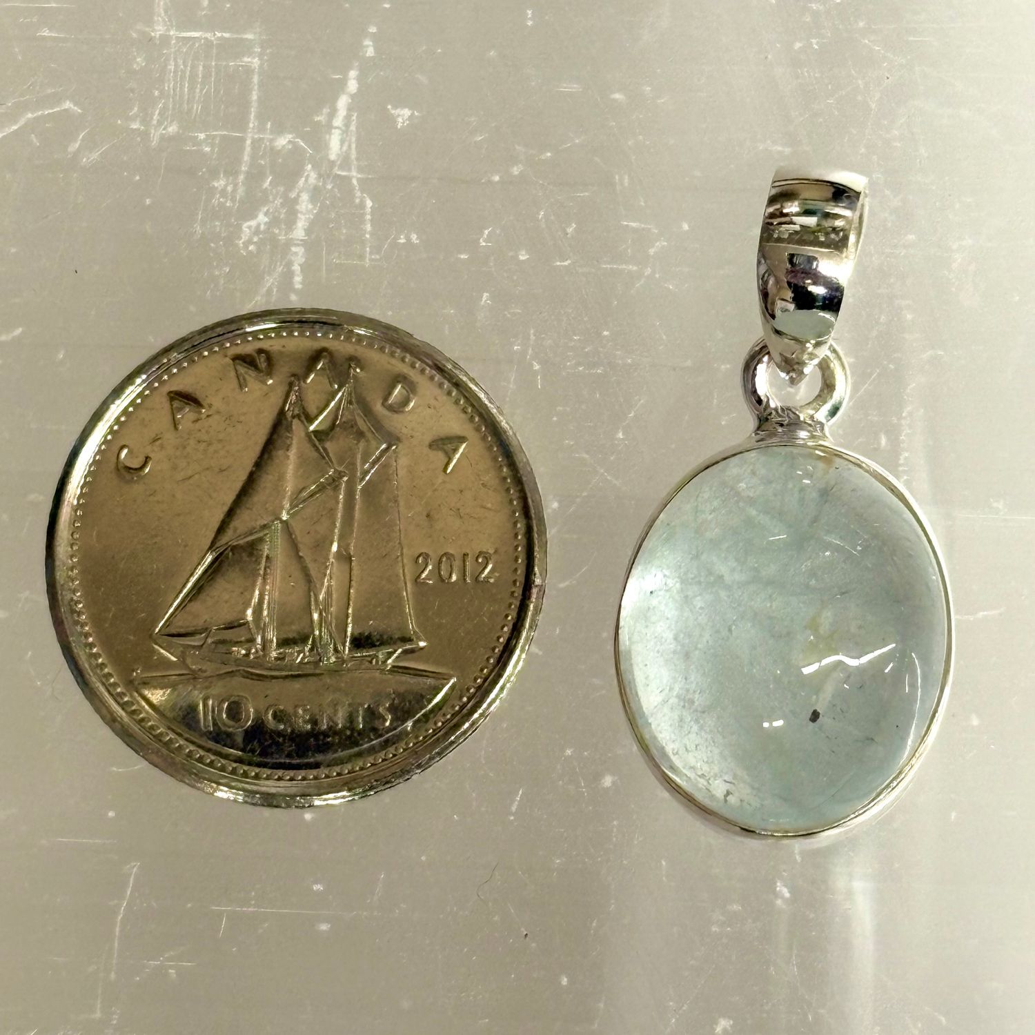 Aquamarine B Pendant Sterling Silver